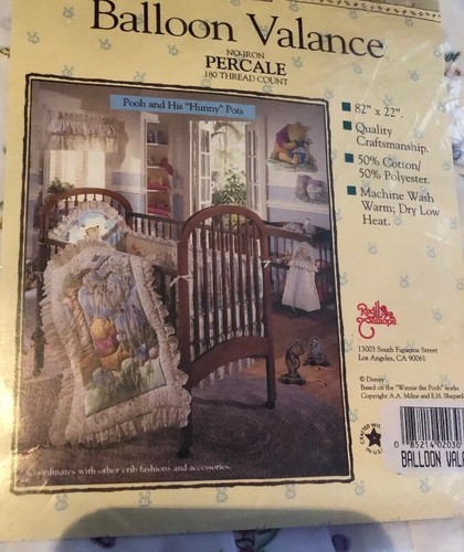 Classic Pooh Disney  Balloon Valance Percale NEW IN PACKAGE X 2  82