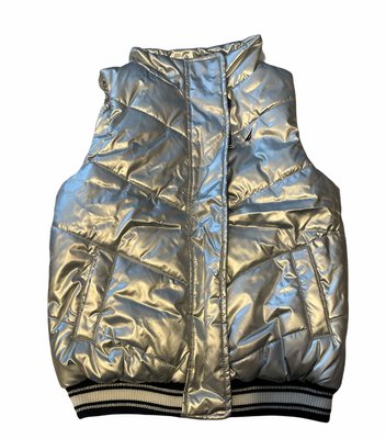 Nautica Girls Metallic Puffer Vest Silver Size X Large 16