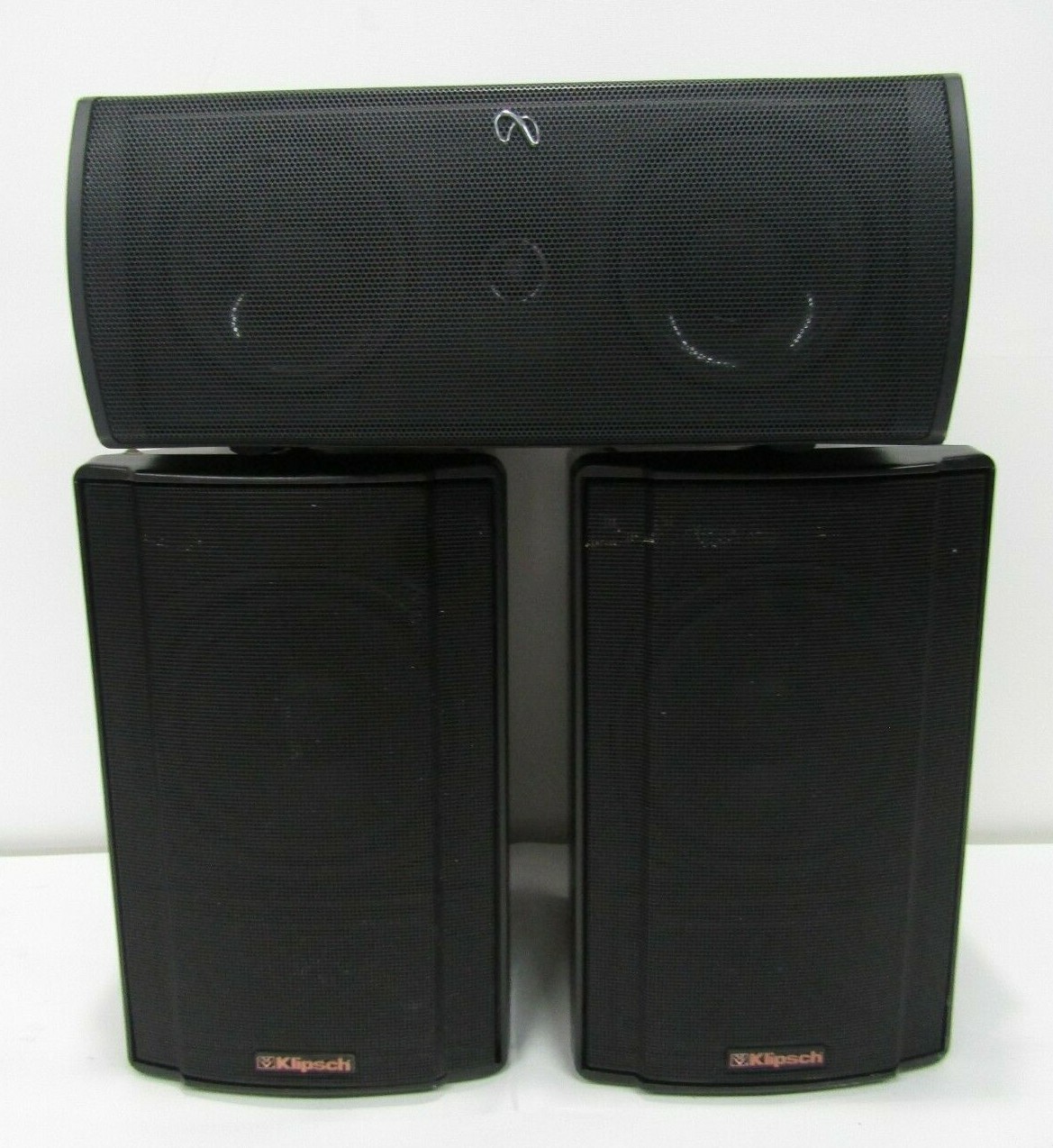 2 KLIPSCH KSB 1.1 SPEAKERS STEREO SPEAKERS BLACK + INFINITY SPEAKER CC