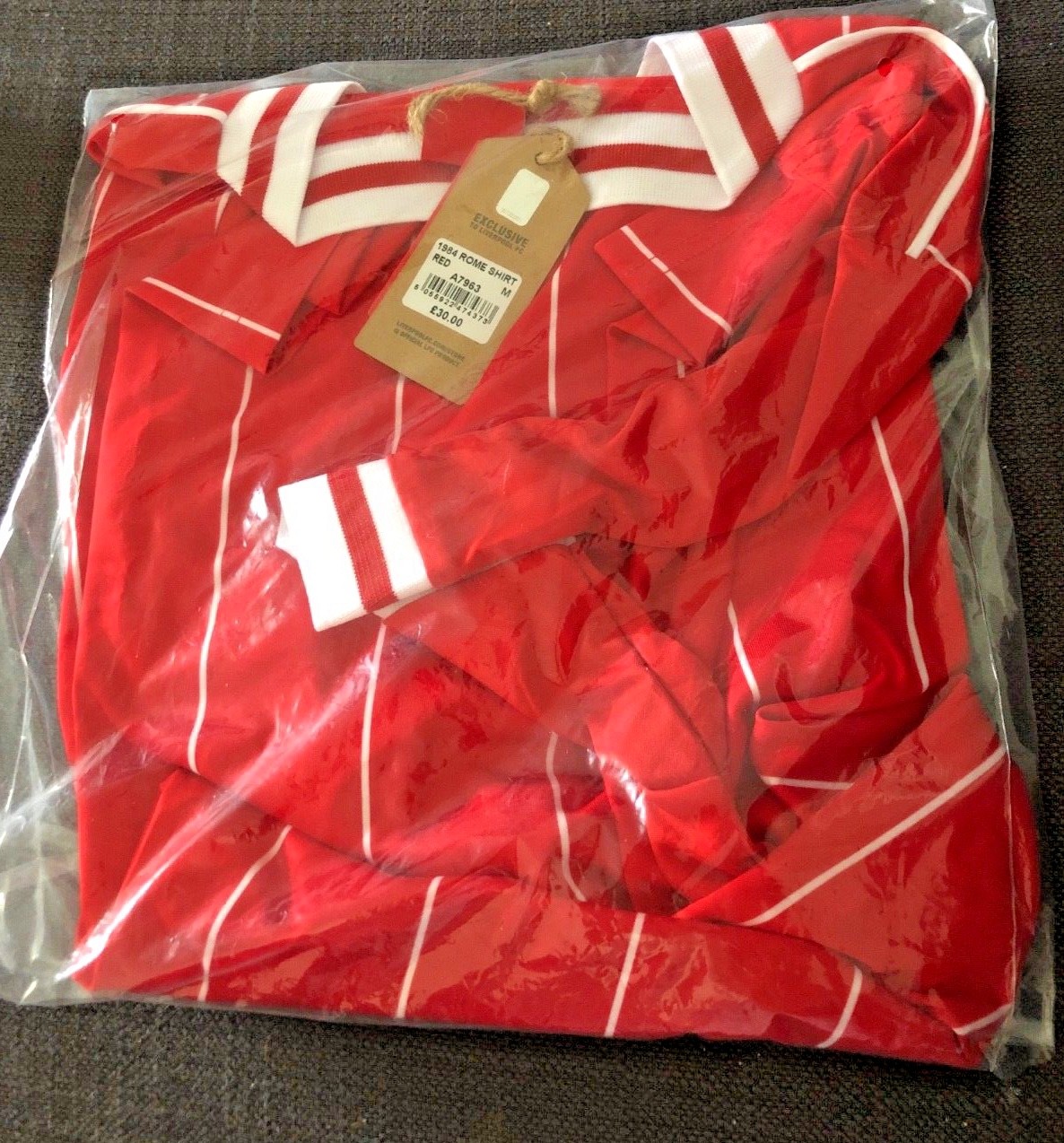 LFC RETRO ROME 1984 SHIRT RED SIZE MEDIUM STYLE A7963 LIVERPOOL FOOTBALL CLUB