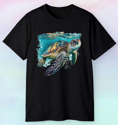 Men's Colorful Sea Turtle Swimming Shirt | Animals Sea Ocean Tropical | S-5XL
