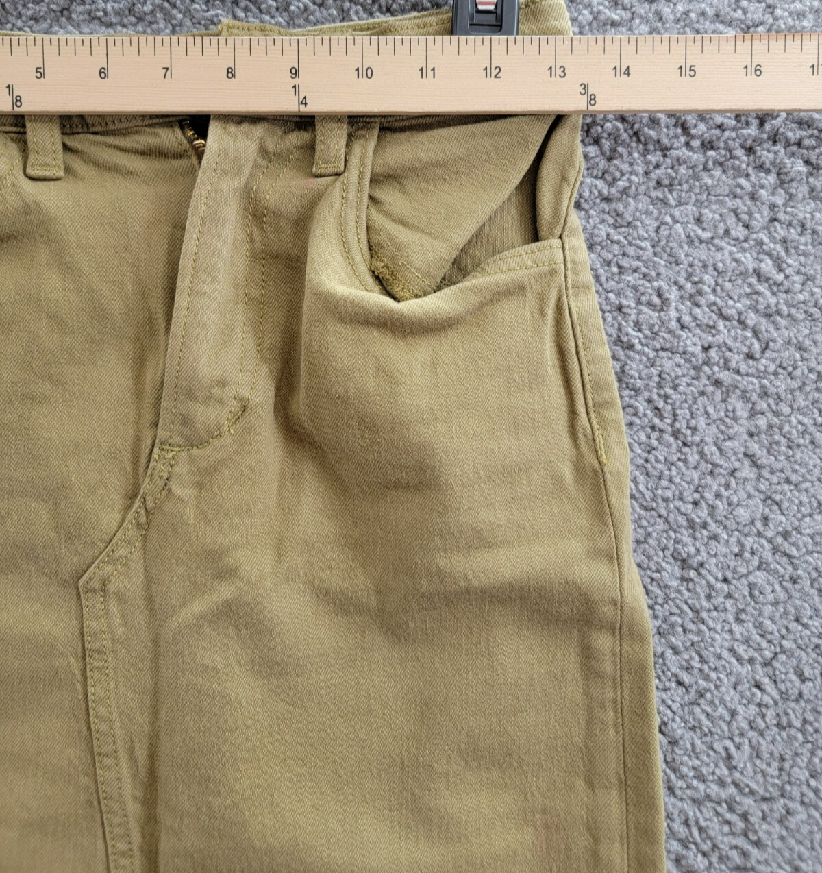 Joe's Jeans the Joplin Slit Denim Skirt Women's 24 Gothic Olive Solid Button Zip - Picture 5 of 16