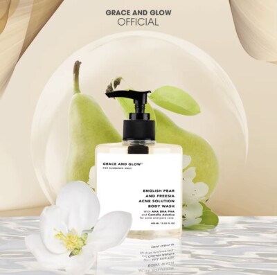 Grace And Glow-English Pear And Freesia Acne Solution Body Wash For Acne & Pores