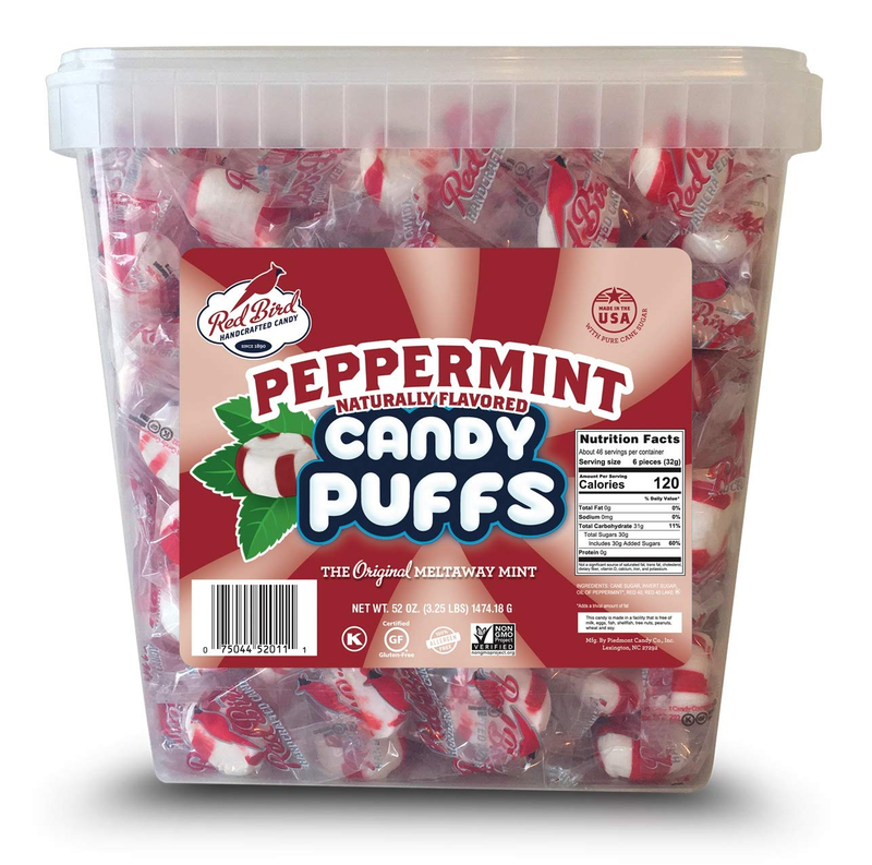 Red Bird Soft Peppermint Candy Puffs 52 Oz Tub, Mints Are In