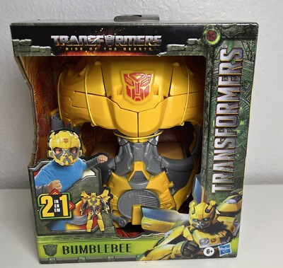 Transformers Rise of The Beasts Movie Bumblebee 2 in 1 Converting Roleplay Mask