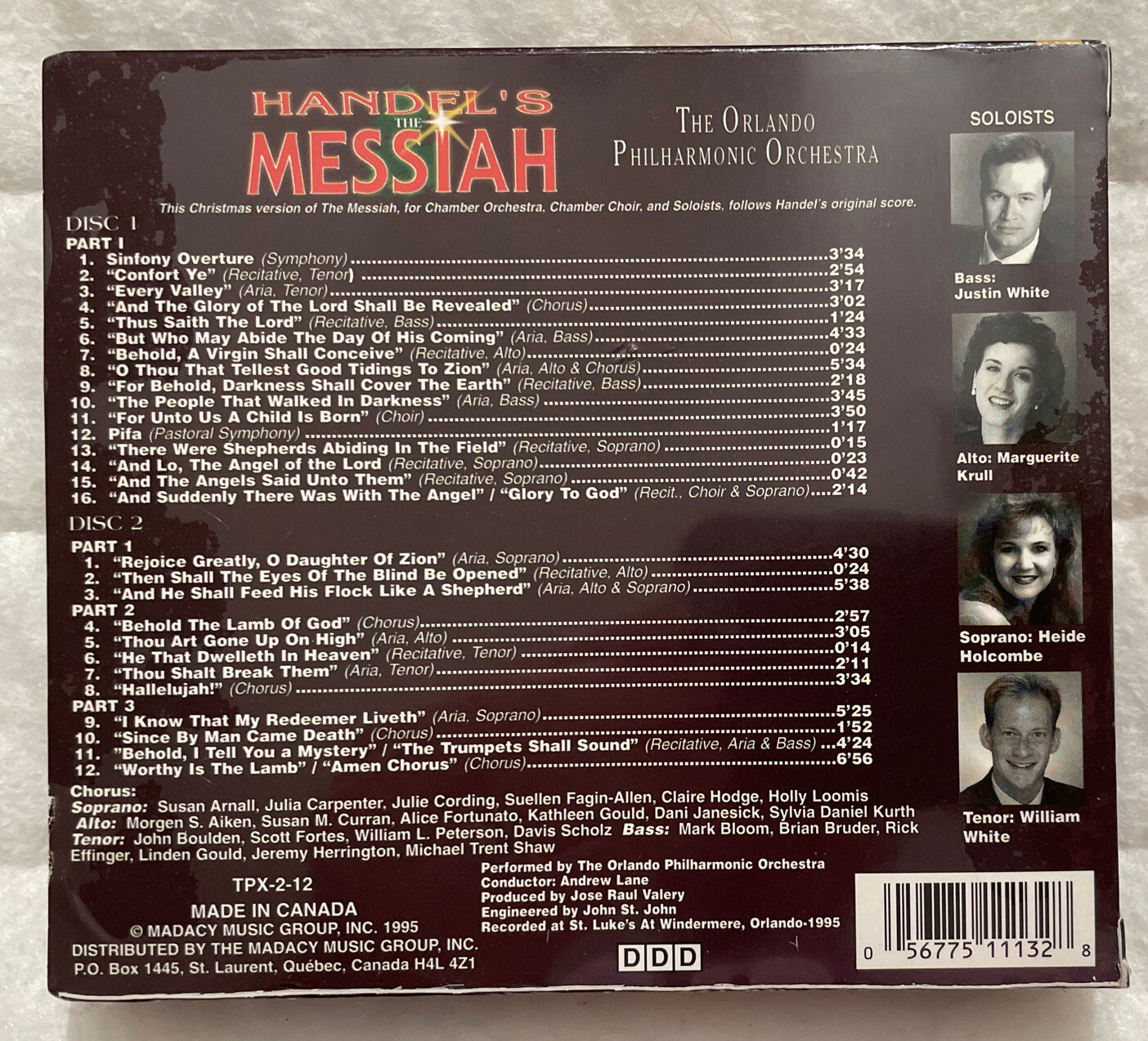 Handel's The Messiah Orlando Philharmonic Orchestra Classical