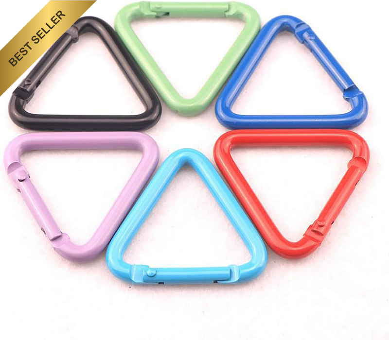 12PCS Heart Star Triangle Shape Keychain Clips Mini Small Carabiner - Aluminum D