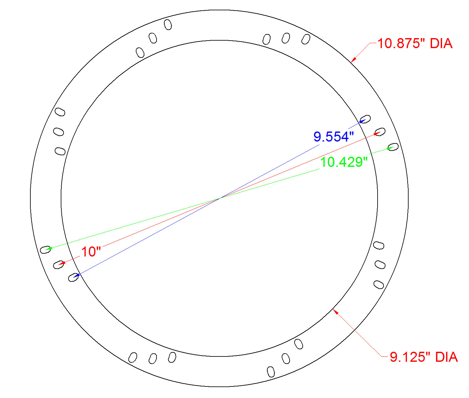 10" Subwoofer Speaker Spacers Depth Extender Extending Ring 1/8" thick SSK10NQS
