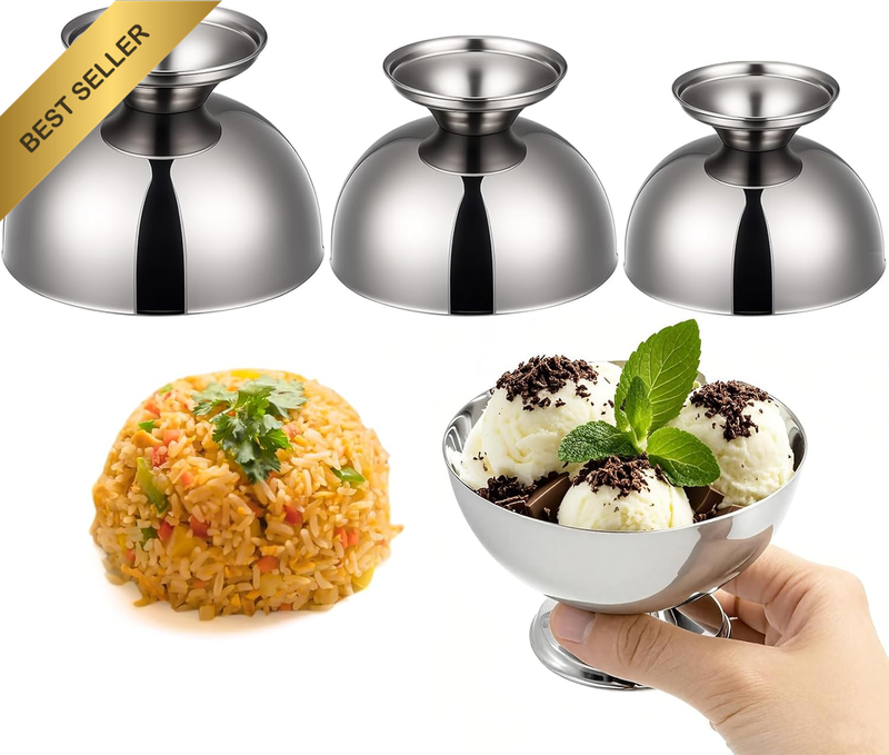 3 Pcs Stainless Steel Rice Press Mold, round Shaped Egg Fried Rice Shaper Mold,