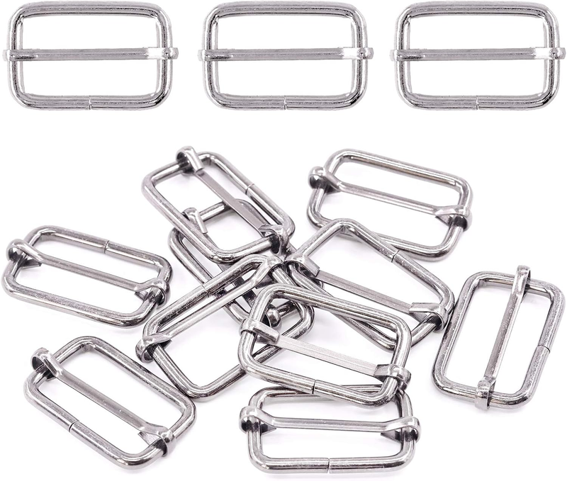 60Pcs Bronze Heavy Duty Metal Rings Metal Rectangle Adjuster Triglides Slides Bu