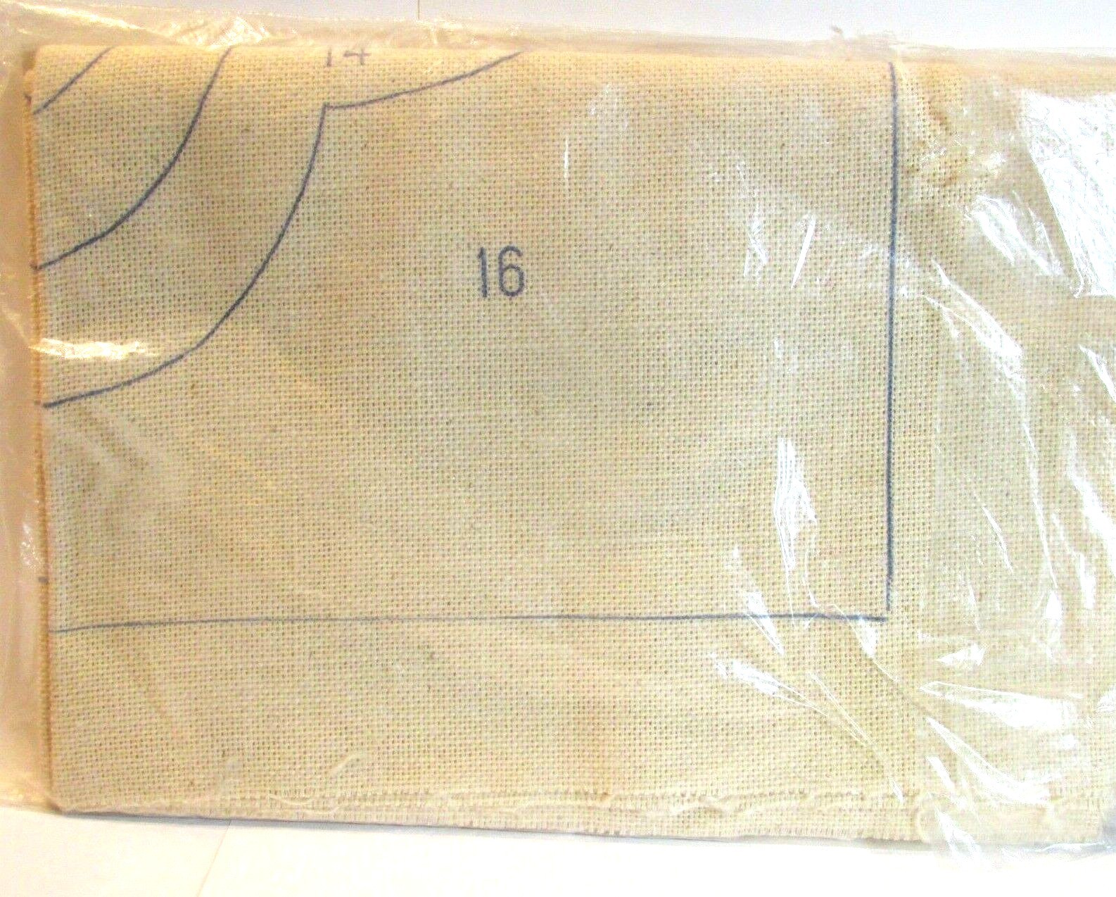 Aunt Lydias Punch Needle Rug Stamped Canvas  Blue Plate Pattern  24x36  Sealed