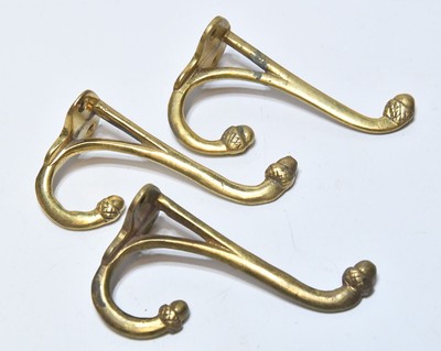 6.50 Set of 2 pcs SOLID BRASS Retro Strong Wall Mount Strong Hook Antique Brass Wall Coat Hat Hook