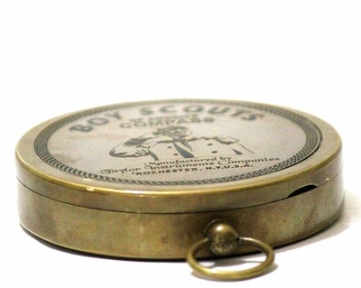 American Boy Scout Compass Antique Vintage Brass Compass