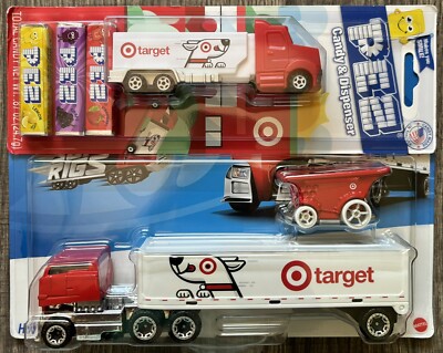 Hot Wheels Target Big Rig Semi Truck & Shopping Cart Plus 2024 Target PEZ Truck
