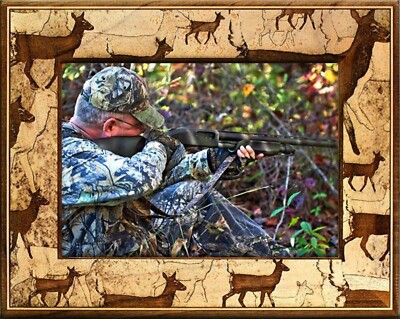 Deer Scatter Laser Engraved Wood Picture Frame (5 x 7)