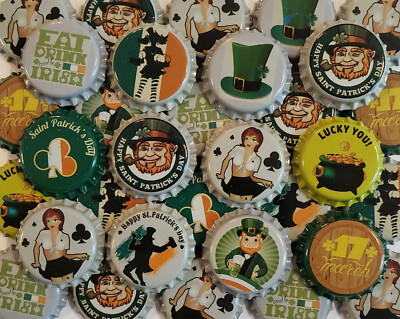 100 St Patrick's Day Homebrew Beer Bottle Crown Caps Irish Celtic Decoration