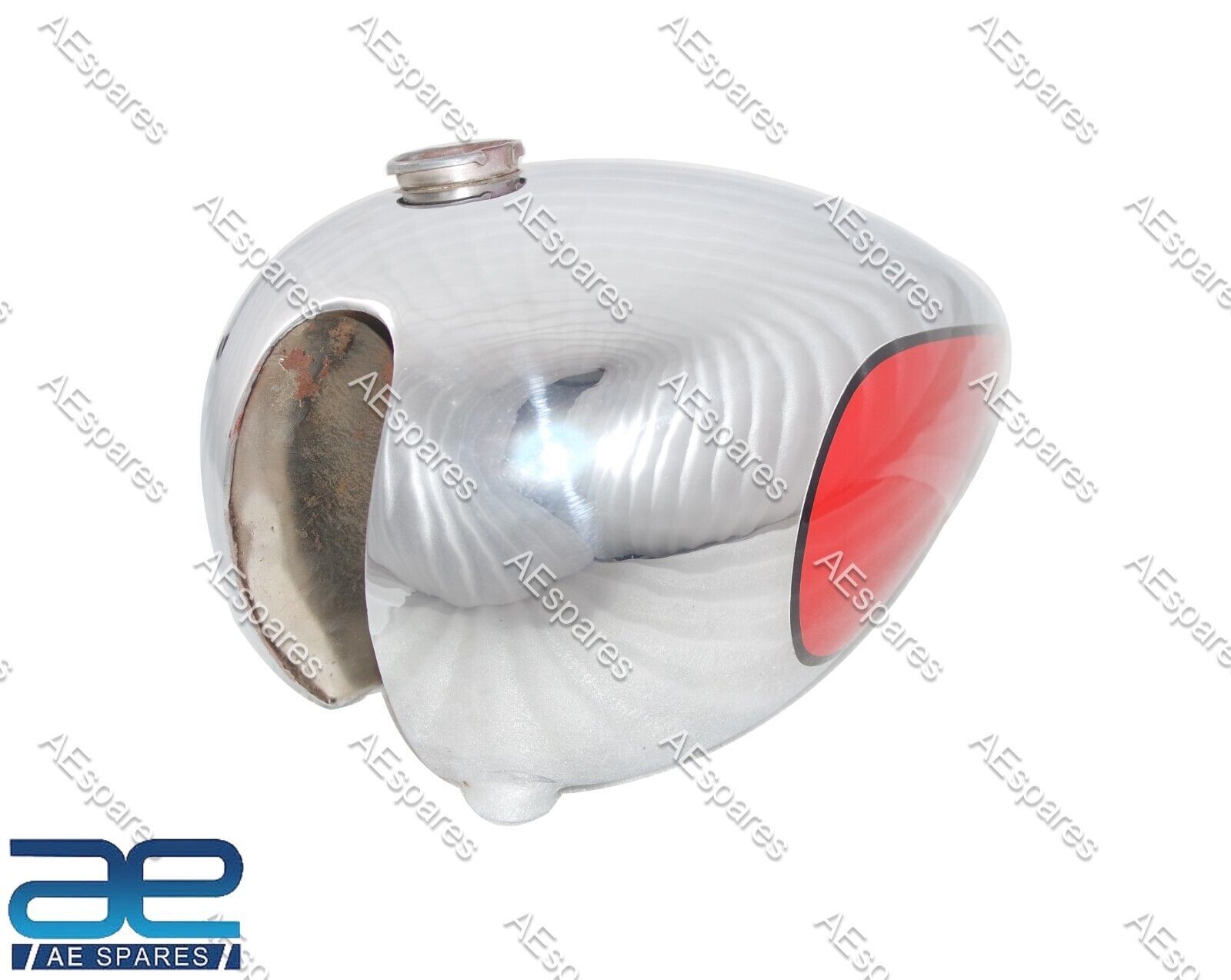 For Triumph T120Tr6 Bonneville Chrome & Red Painted Petrol Gas Fuel Tank 