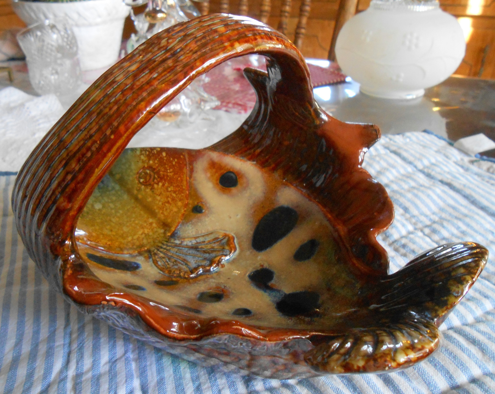 Fish Bowl Multi-color Ceramic Spongeware Cabin Soap Dish Tuna Salad, etc.