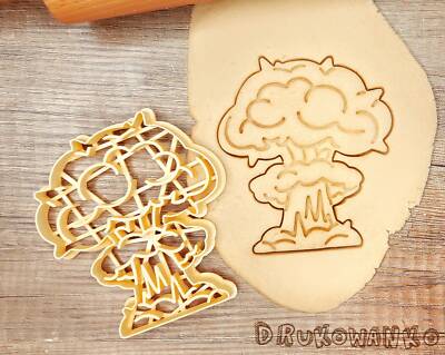 Atomic Bomb Explosion Mushroom USA Oppenheimer Albert Einstein Cookie Cutter