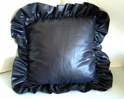 Ruffled Black Accent Pillow 17