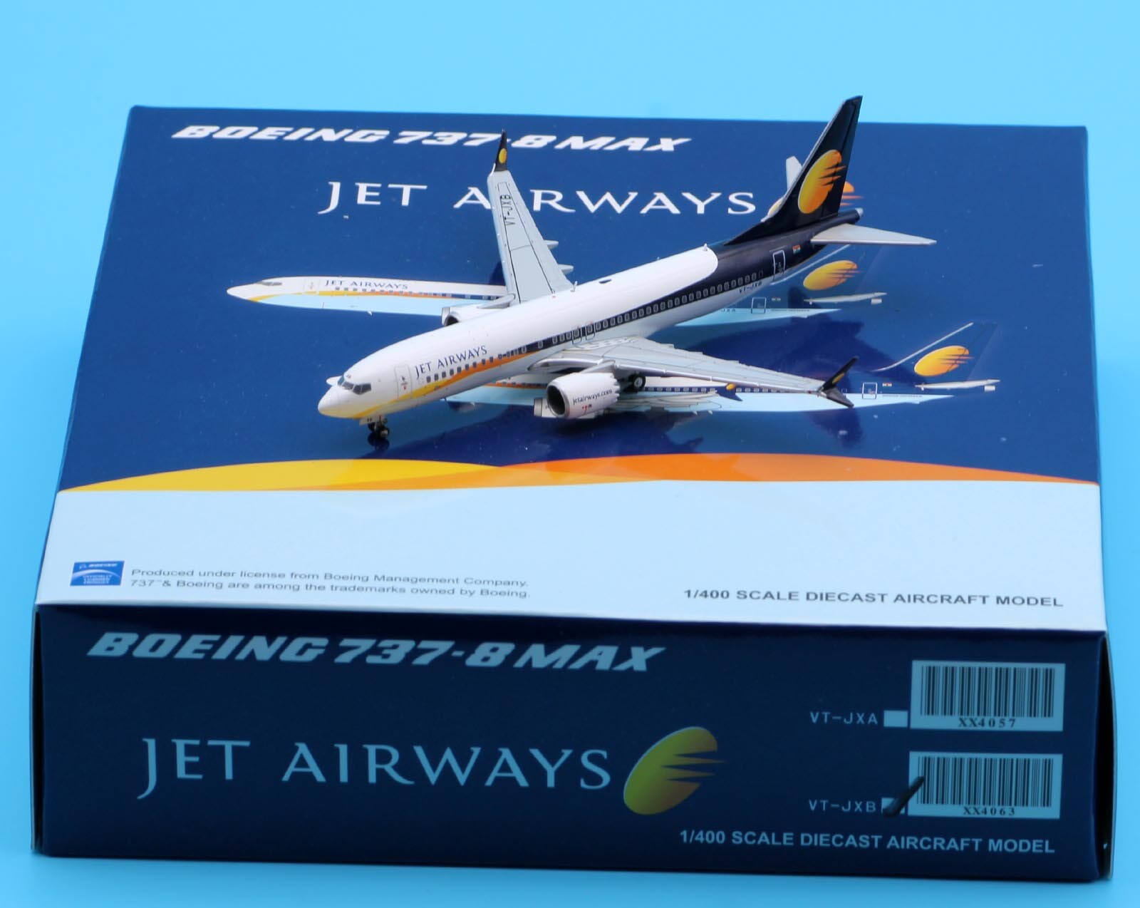 JC Wings 1:400 Jet Airways Boeing 737-8 Max Diecast Aircraft
