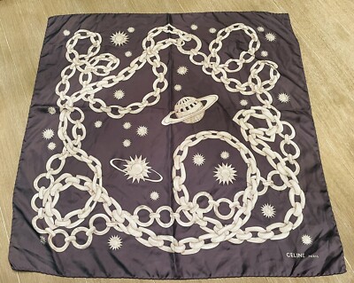 CELINE Silk Scarf  34'' sq Authentic