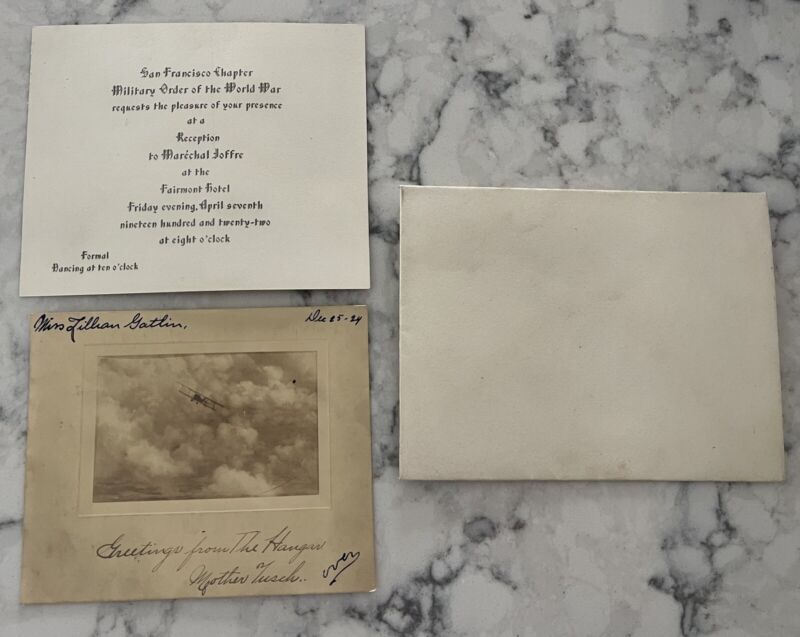 Antique Mother Tusch Berkeley CA to Lillian Gatlin & Marshall Joffre Cards