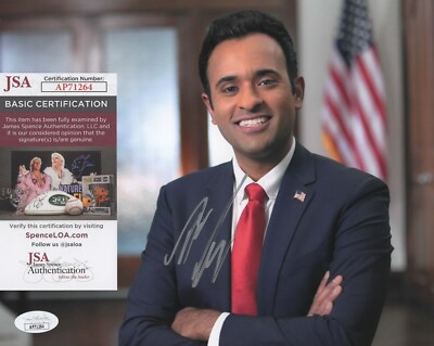 Vivek Ramaswamy Signed 8x10 Photo w/ JSA COA #AP71264