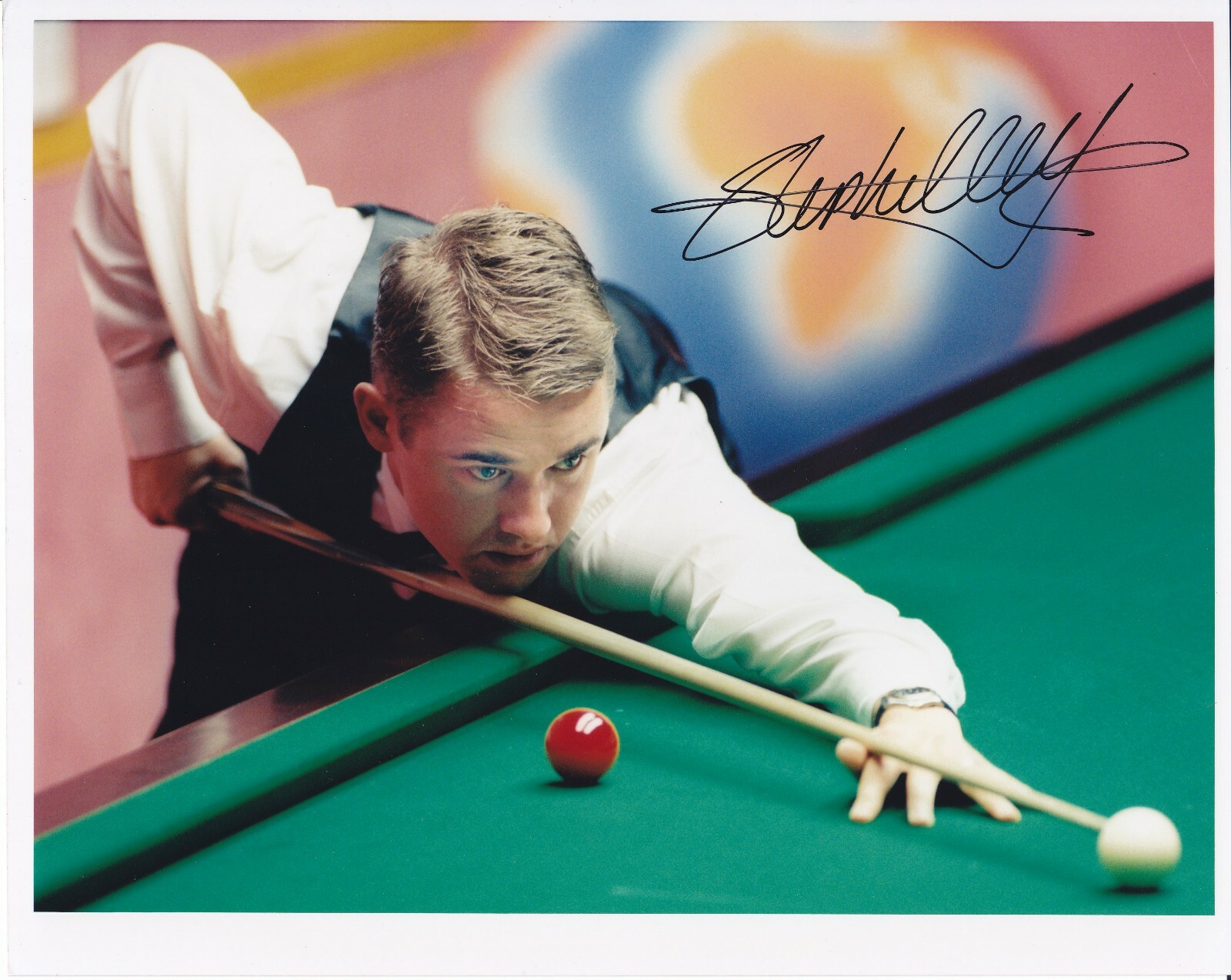 Snooker STEPHEN HENDRY Signed 1996 World Snooker Championship Press Photo