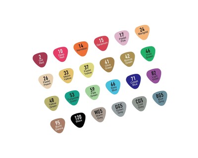MILO 24 Art Marker Set Dual Tip Artist Markers | Brush Tip and Chisel Tip | A...