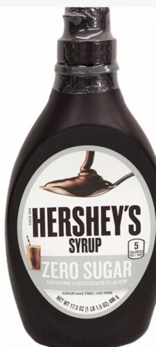 HERSHEY'S SYRUP Zero Sugar Chocolate Keto GF 17.5 oz Aspartame...