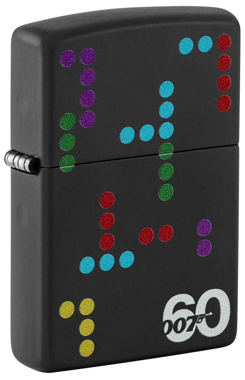 Зажигалка Zippo 48577, James Bond 007, дизайн Dr. No, 60-летие Джеймса Бонда, Черная матовая зажигалка