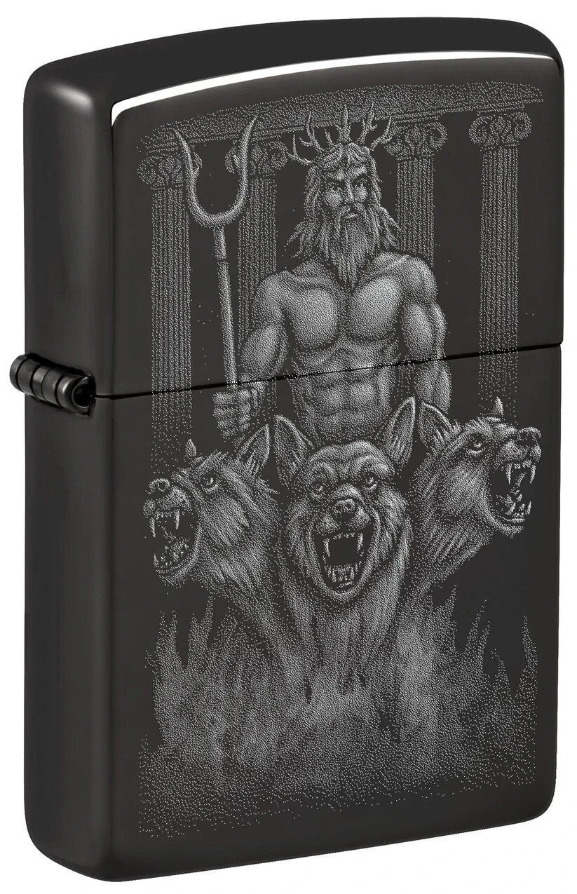Zippo 46264, Regal Greek God Design, High Polish Black Finish