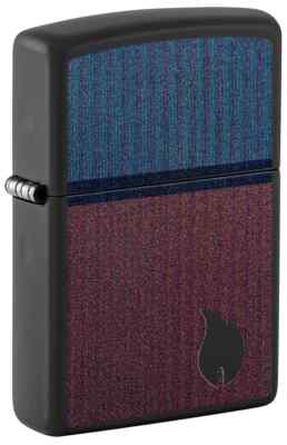 Zippo 46476,  Color Block Flame Design, Black Matte Lighter, NEW