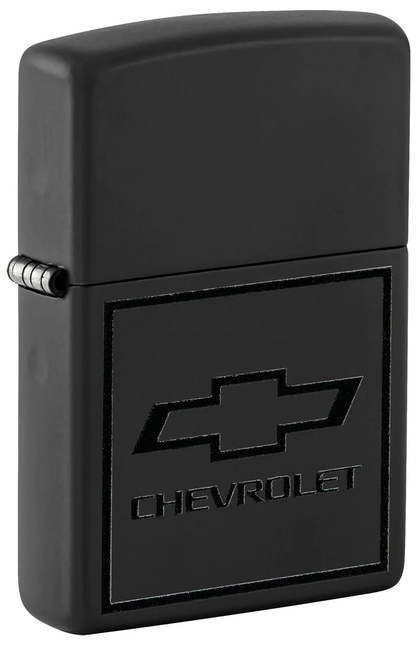 Зажигалка Zippo 46228, с логотипом Chevrolet Bowtie, Черная матовая, НОВАЯ