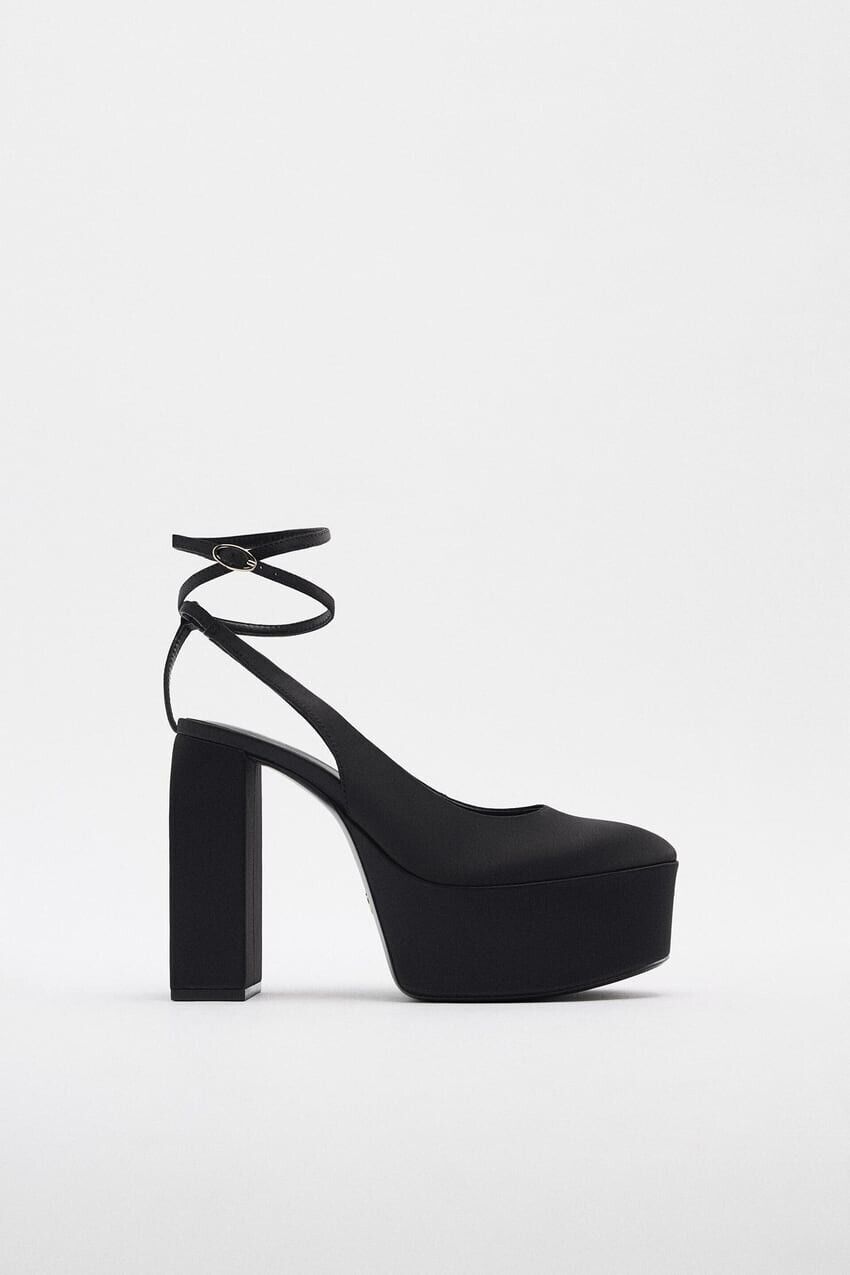 NWOB ZARA HIGH HEEL PLATFORM SLINGBACK SHOES BLACK - REF NWOB ZARA HIGH HEEL PLATFORM SLINGBACK SHOES BLACK - REF