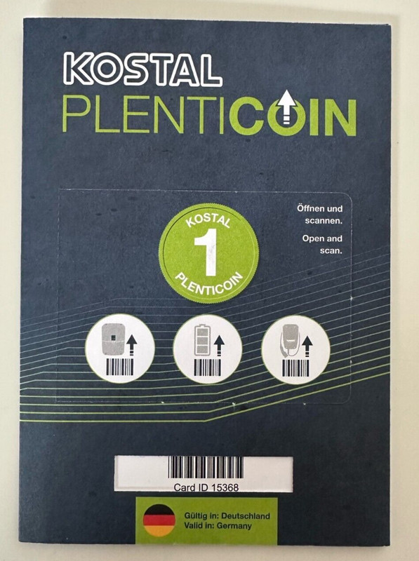Kostal Plenticoin Karte Aktivierungscode (Deutschland)