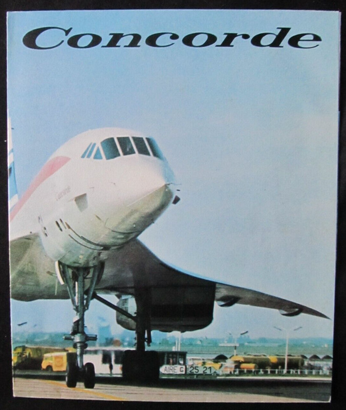 Concorde DÃ©Pliant Affiche De 1973 Air France Dessin De Jean Perard