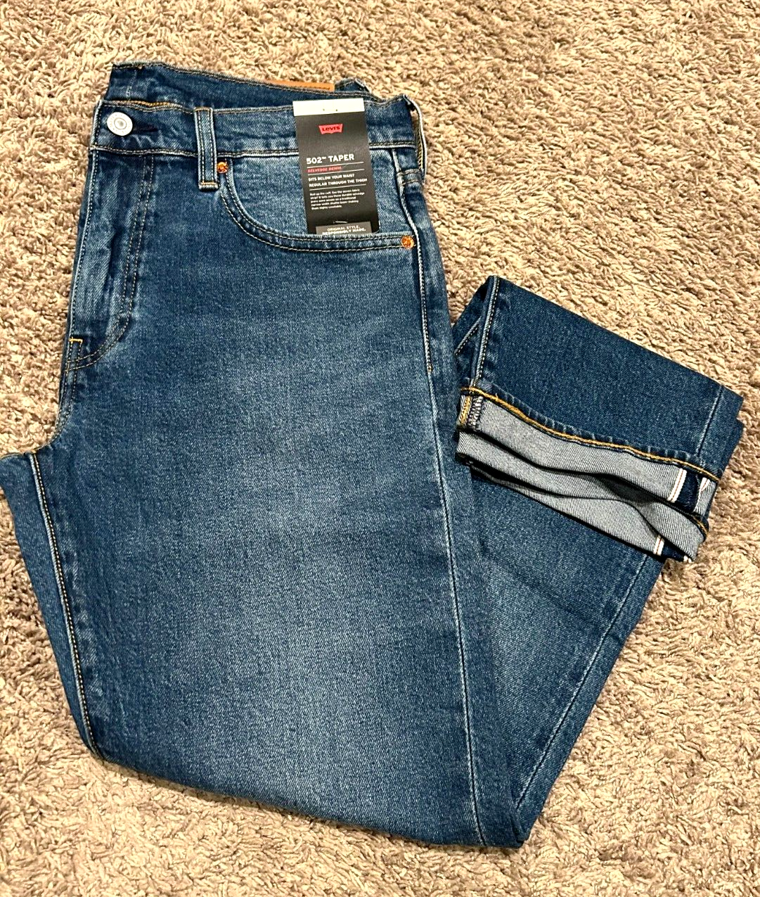 Levi's Premium 502 Regular Taper Fit Selvedge Jeans WStretch Sizes