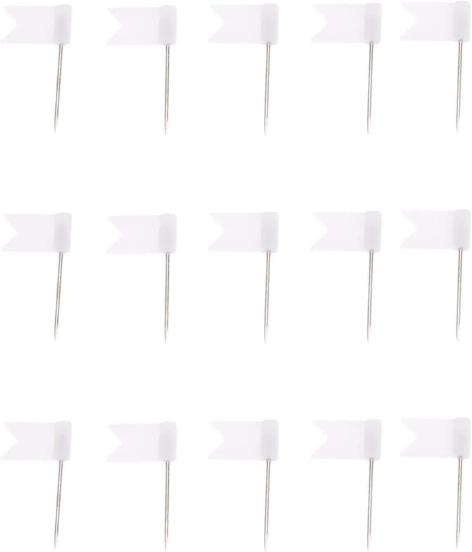 Yetaha 100PCS Flag Map Push Pins, Travel Map Tacks Assorted Plastic Colorful Thu