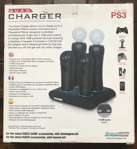 Quad Charger For Playstation 3 Move Controllers