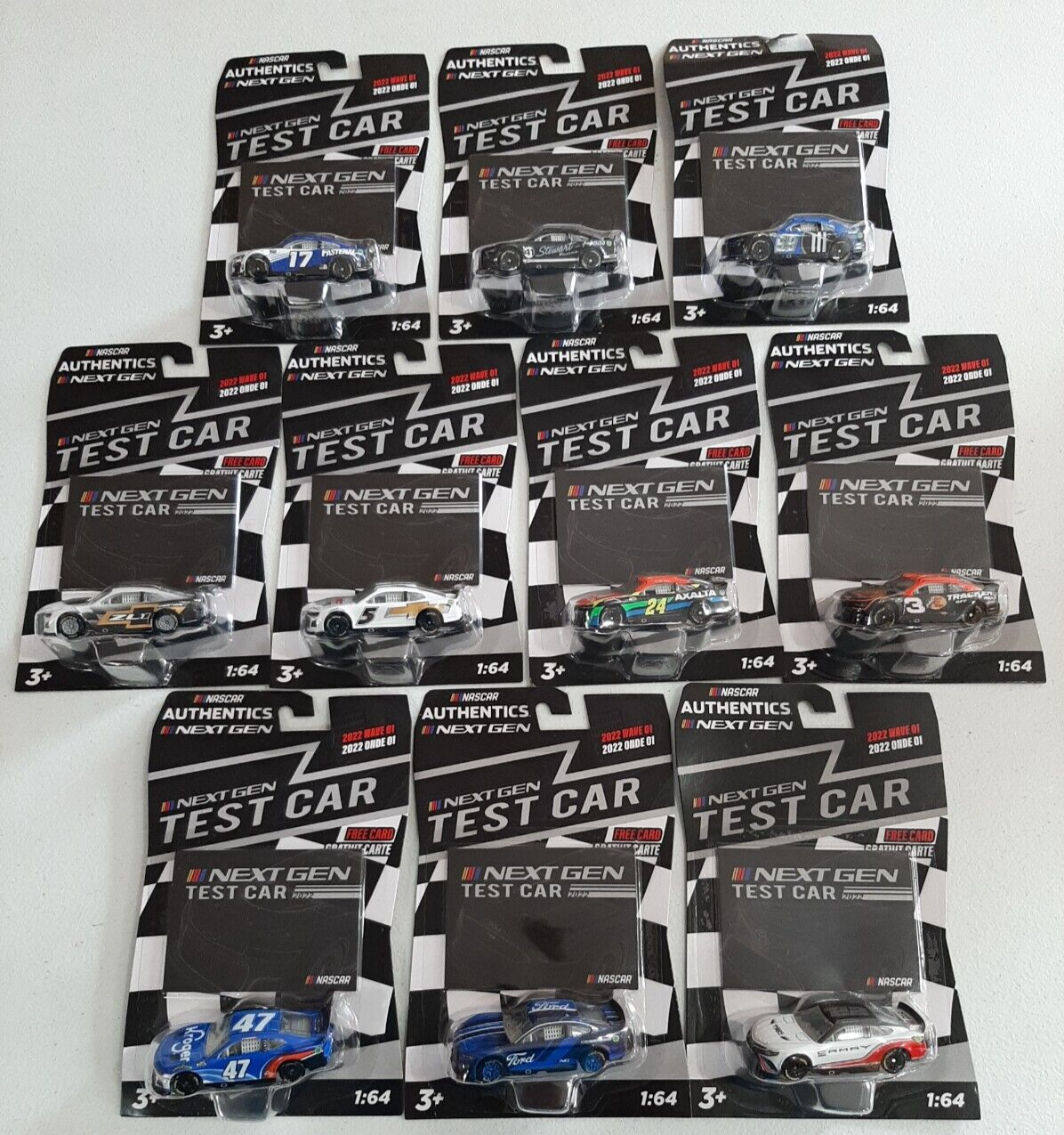 NASCAR Authentics 2022 Wave 1 Complete Set of 10 Diecast 1