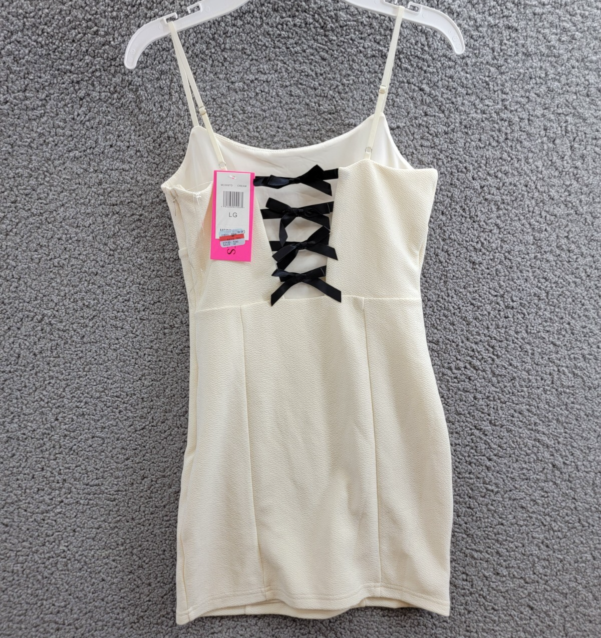 With Jules Sleeveless Bow-Back Ponte-Knit Dress Big Girls L Cream Zip Closure - Picture 9 of 15