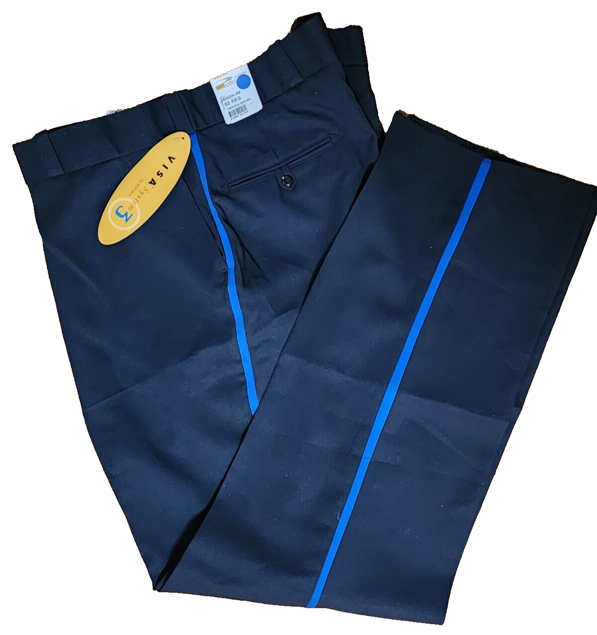 Officer Uniform Pants Trousers-Honor Guard Police Fire EMT Black w/Blue Stripe