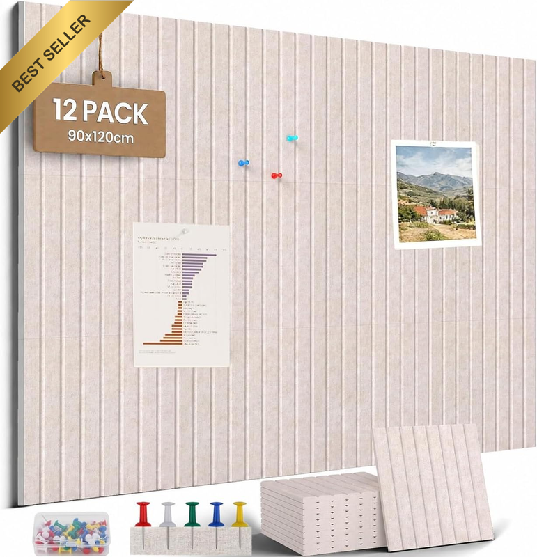 Large Felt Board, Cork Board Alternative for Pinning and Vision Displays | 12 Li