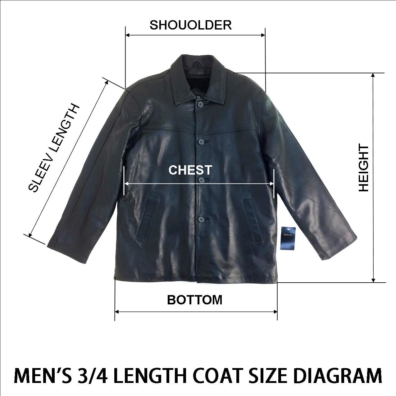 Pre-owned Intro 2984b , Vintage, Zip Out, Men's 4 Button Lambskin Leather 3/4 Coat/jacket In Black