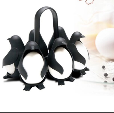 Penguin Shaped Boiled Egg Holder Poached Egg Rack Hold Up To 6 Eggs Storage USA