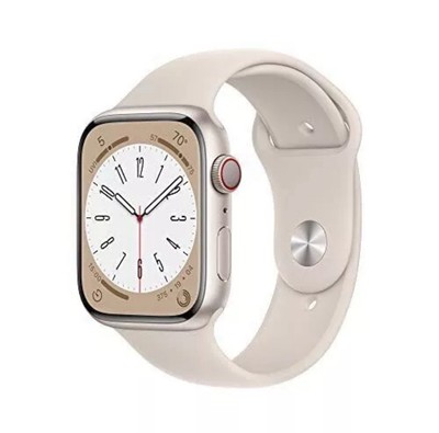 Apple Watch Series 8 45mm Starlight Aluminum Case w/Starlight Sport Band (GPS)
