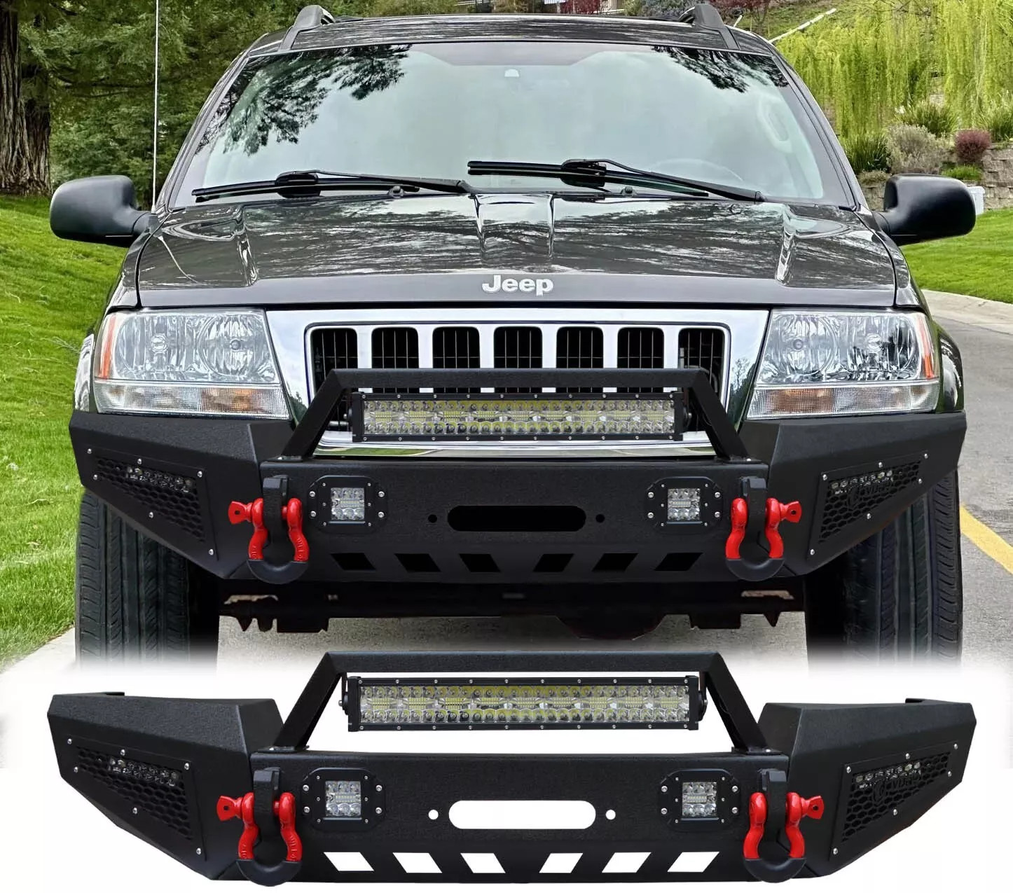Vijay For 1999-2004 Jeep Grand Cherokee WJ Front/Rear Bumper W