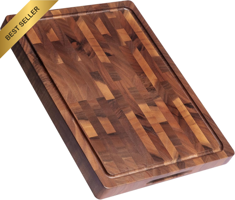 Wooden Chopping Board Cutting Boards with Juice Groove & Handle, 40 * 30 * 3 CM